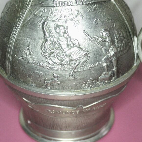 German Pewter Pitcher Depicts German Folklore Decorative Home Decor European - Picture 7 of 9